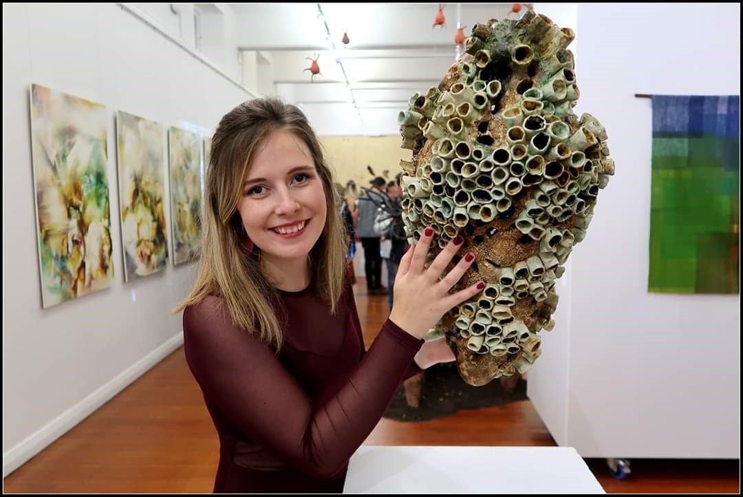 Ceramic artwork by Lizeldi Loots, BVA 3 student. Photograph by Basil Brady, ©2019